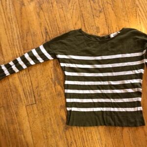 Green Striped Shirt/light sweater